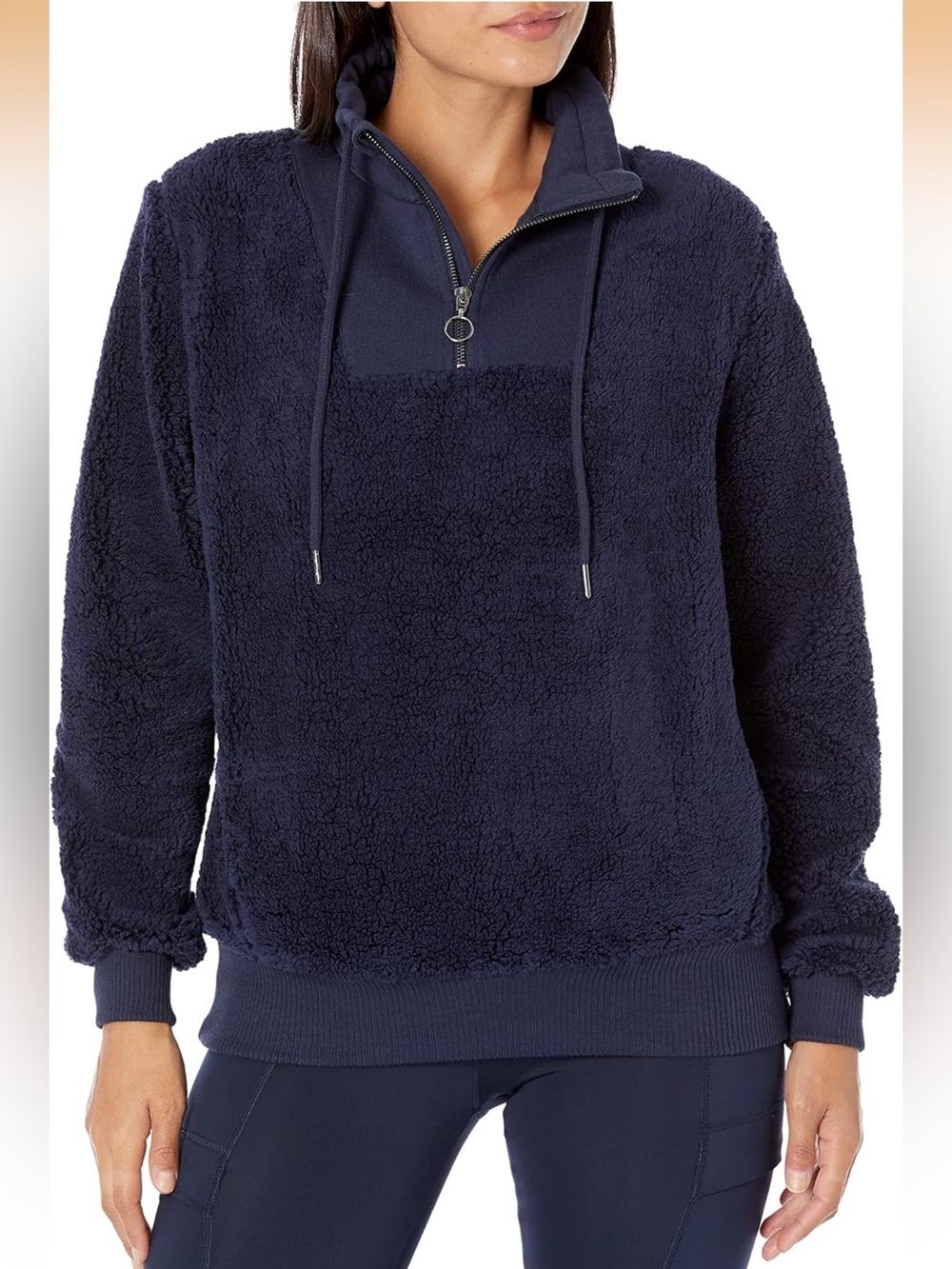 Sweaty Betty Navy Sherpa Half-Zip Pullover size S
